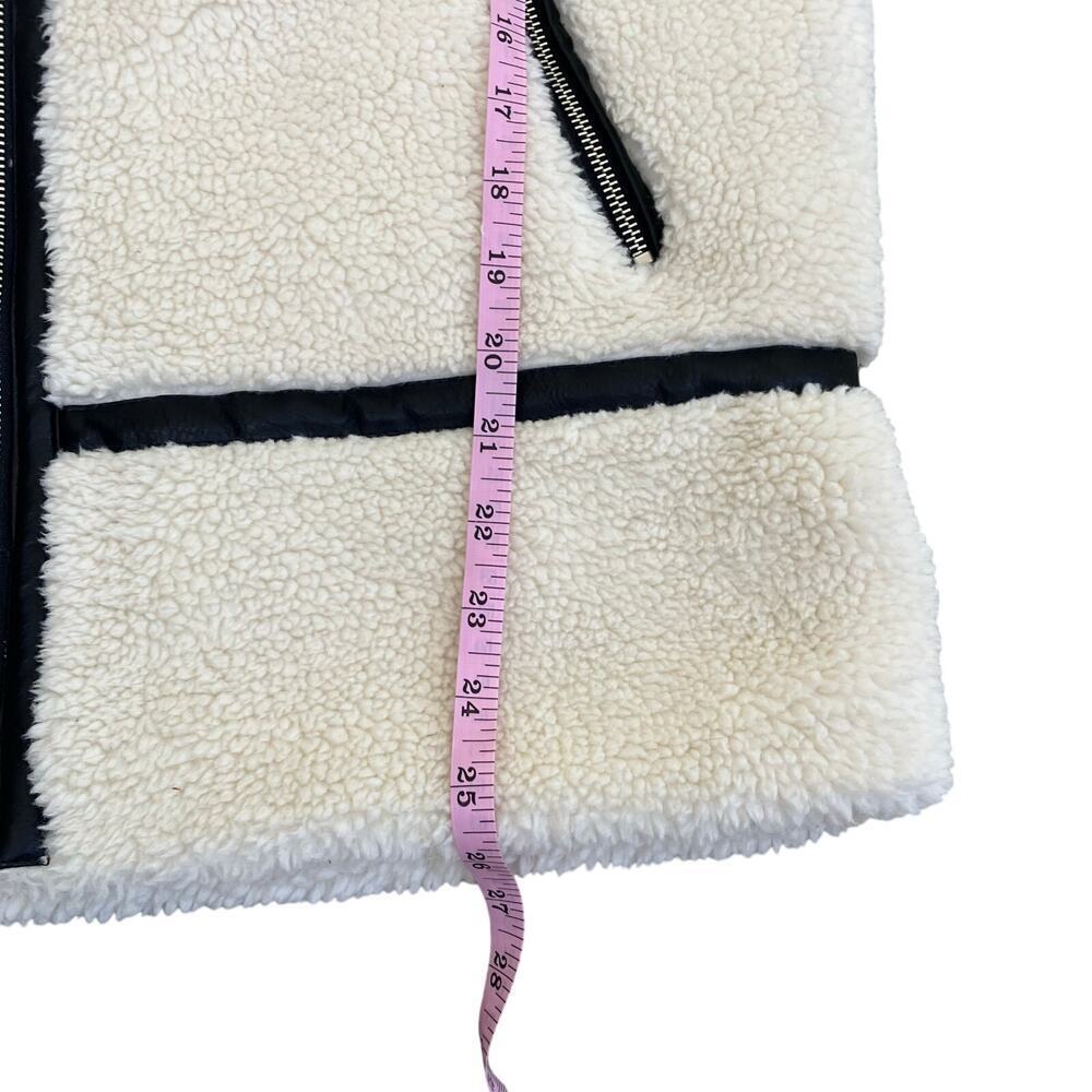 Copperose /Nasty Gal/ S-M Teddy Faux-Sherpa Aviator Jacket W Contrast Piping - Picture 11 of 16